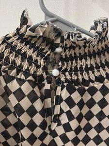 Checkered Sheer Top
