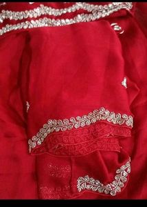 Red Embroidered Kurta Set