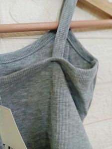 Gray Cropped Tank Top