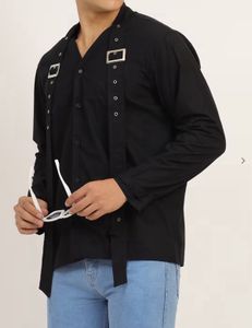 Unique Buckled Black Shirt