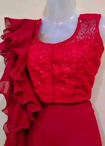 Price Drop✨Maroon Ruffled Plazzo Dress💐💕