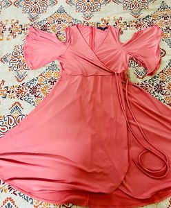 Chic Pink Cold Shoulder Dress