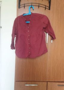 Maroon Button-Up Shirt
