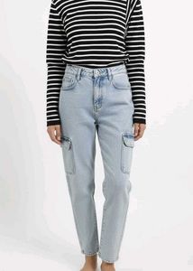 Light Wash Cargo Jeans