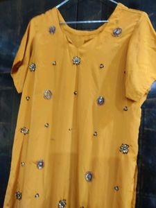 Gorgeous Wooden Coloured Suit With Heavy Dupatta And Salwar Set