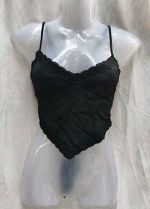 1441. Black Lace Trim Cami Top