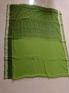 Green Printed Saree