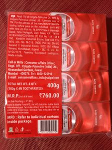 Colgate Visible White (4 pack) 100gm Tubes