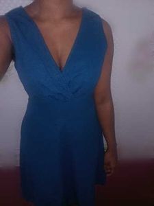 Deep neck  mini Dress