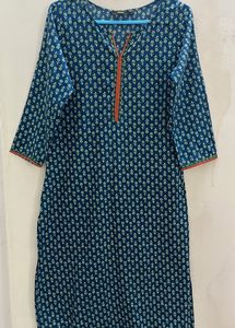 Indigo Coloured Straight Kurti