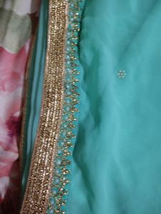 Brown &amp; Gold Embellished Fabric