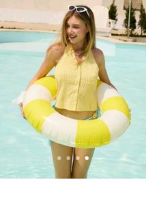 Yellow Gingham Halter Top