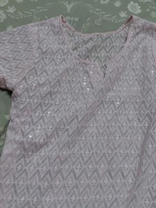 Elegant Pink Sequin Embroidered Kurta