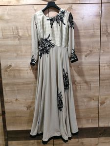 Beautiful Embroidery Grey Gown