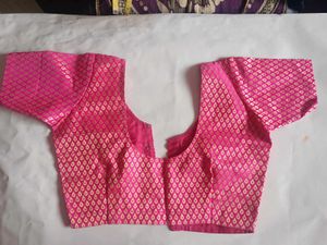 Pink Brocade Readymade Blouse