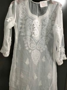 Mirror Work Chikankari Kurta