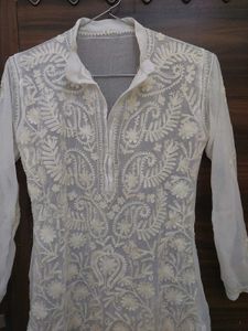 White Chikankari Kurti