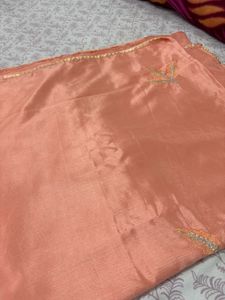 peach colour saree🌷