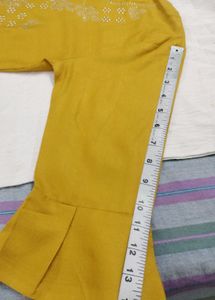New Mustard Embellished Kurti (Unused)