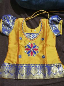 Price Drop 💧Baby Golden Pattu Lehenga