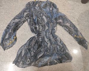 Y2k Pinteresty Printed Sheer Kurti/top