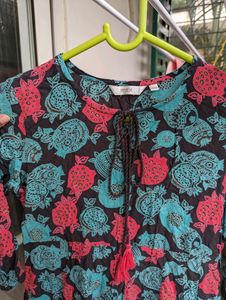 Floral Print Knee Length Dress
