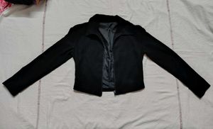 Velvet Black Cropped Jacket