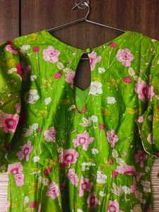Aachho Green Chanderi Anarkali Suit Set XL