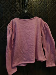 Pink Puff Sleeve Cardigan