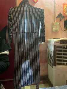 Striped Open Front Cardigan