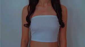 White Ribbed Tube Top
