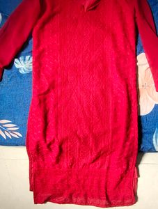 Red Embroidered Work Size S