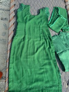 Green Chikankari Suit