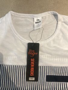 Long Sleeved Navy Blue And White Top