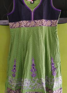 💥DIWALI OFFER💥Green &amp; Purple Embroidered Anarkal