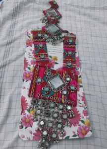 Ethnic Mirror Statement Necklace