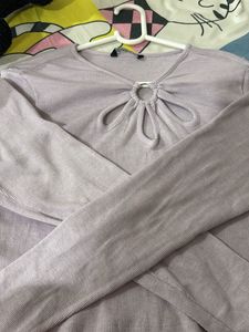 Cute Cutout Long Sleeve Top