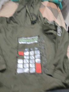 Olive Green Graphic Hoodie