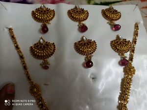 Gold Bridal JewellerySet,Hair Accessories Of17pcs