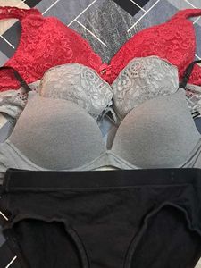 combo Of Four Imported Fabric Bra N Panty