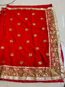 Red Embroidered Saree