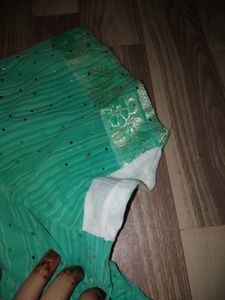 Cyan Saree With Blouse