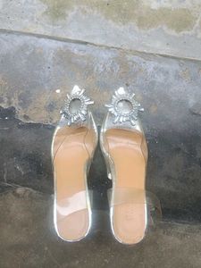 Clear Heels with Jewel Detail