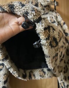 Animal Print Fur Zip Jacket.
