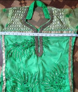 Green Embroidered Ethnic Tunic