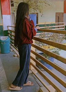 Burgundy Polo Neck Sweatshirt