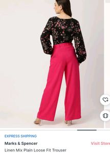 Marks &amp; Spencer Linen Trouser - Fuchsia