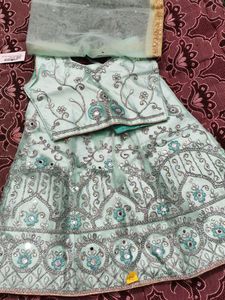 Cute Aqua Blue Lehenga Choli Set