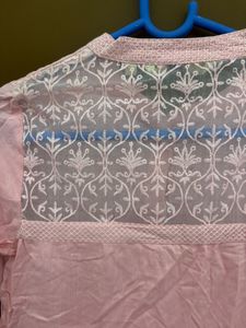 Lace Button Down A-Line Kurti