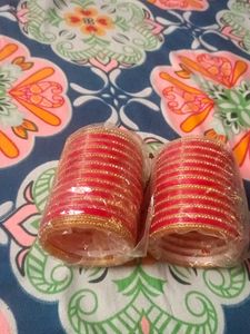 Red Golden Bangels Set
